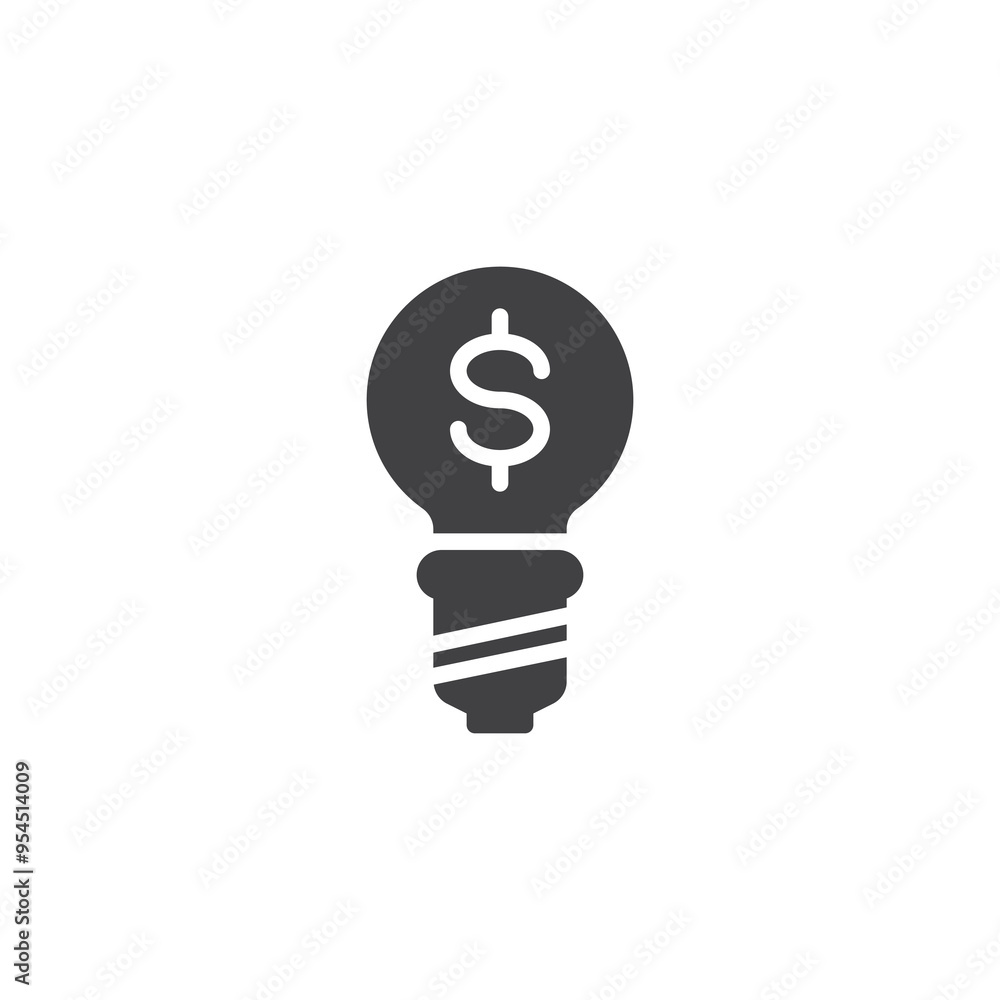 Lightbulb with dollar sign vector icon Lightbulb with dollar sign vector icon