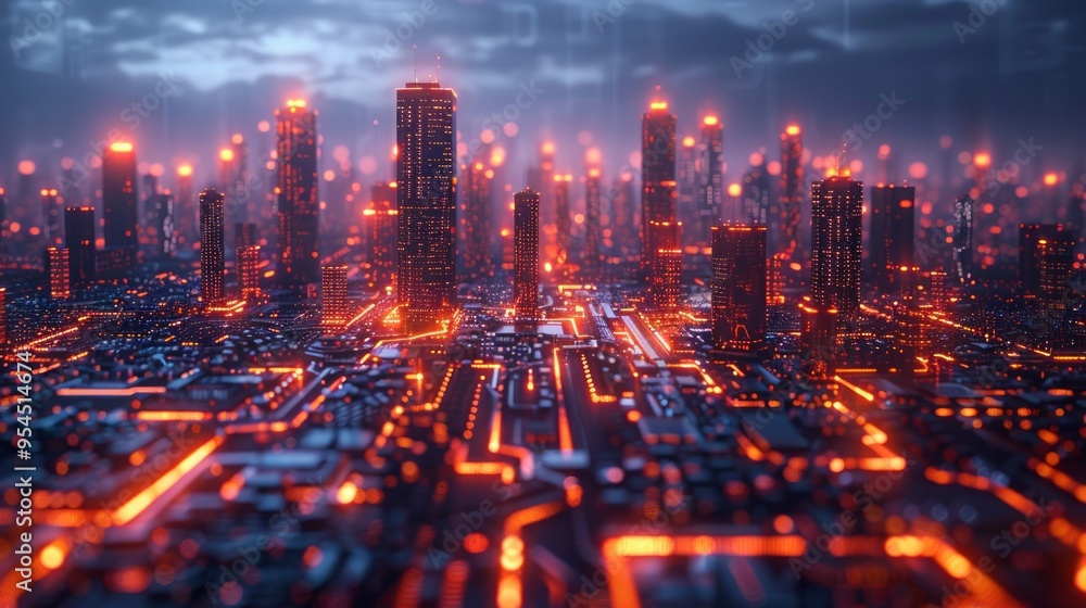 Abstract high tech digital technology background made of particles and metallic plates. 3D rendering Abstract high tech digital technology background made of particles and metallic plates. 3D rendering