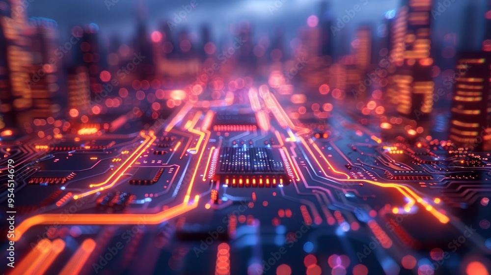 Abstract high tech digital technology background made of particles and metallic plates. 3D rendering Abstract high tech digital technology background made of particles and metallic plates. 3D rendering