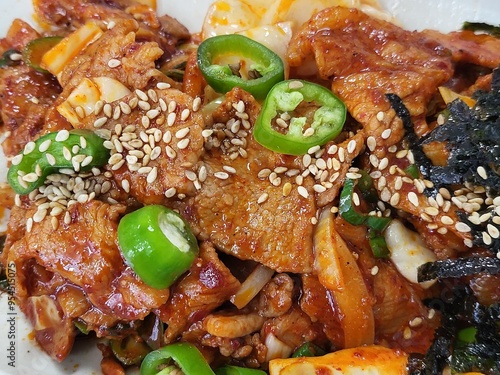 맛있는 불고기 반찬의 한식 음식 입니다