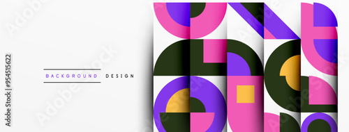 Geometric design abstract background - circles squares
