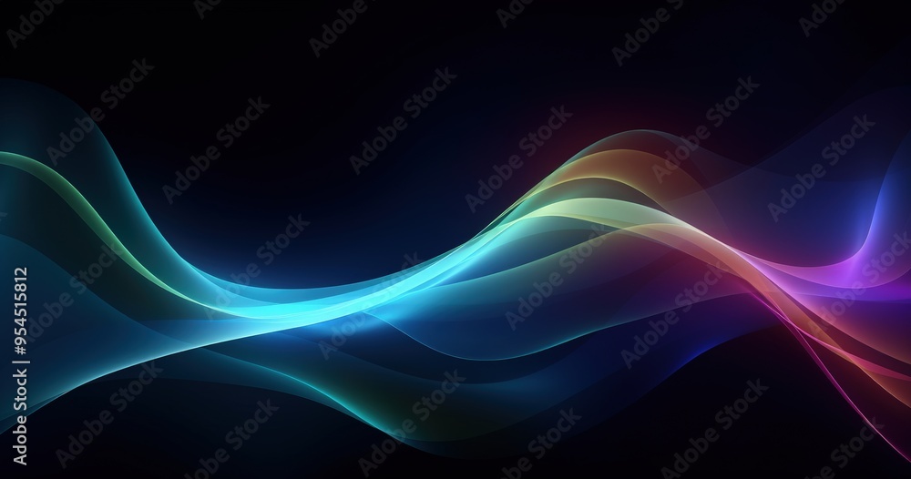 A vibrant abstract wave pattern with smooth gradients and light effects. A vibrant abstract wave pattern with smooth gradients and light effects.