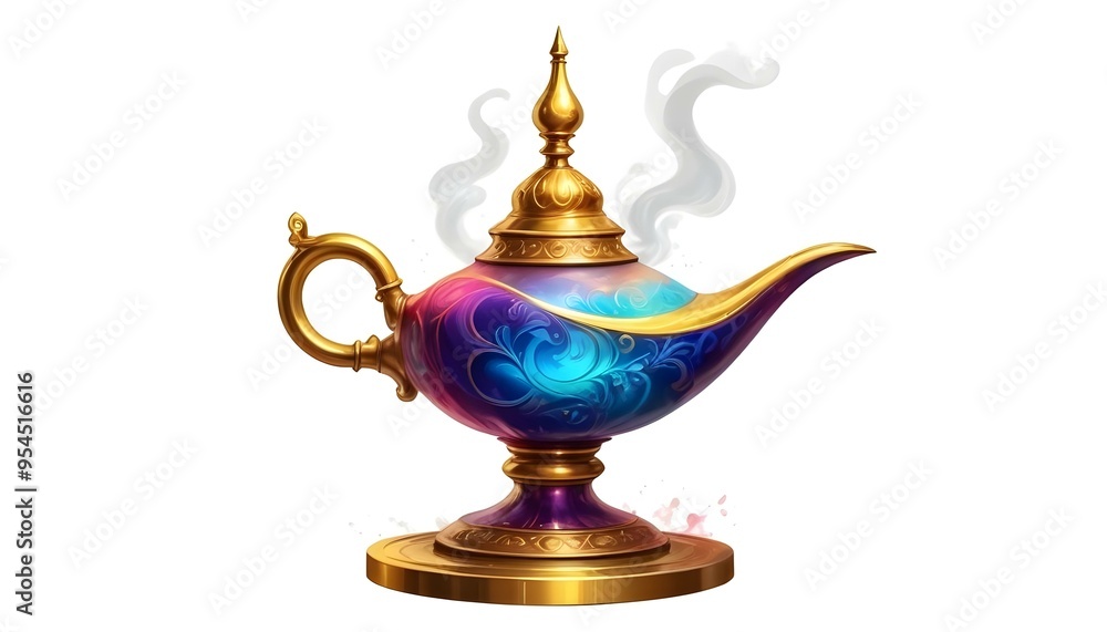 Aladdins magic lamp isolated on a white background Aladdins magic lamp isolated on a white background