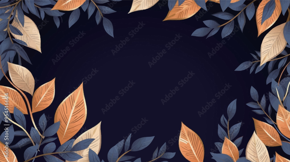 Vector foliage pattern frame