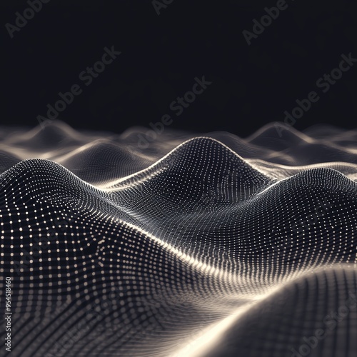 Wallpaper Mural Abstract digital landscape with glowing dots and waves. Torontodigital.ca