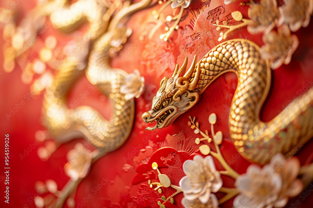 Obraz premium Beautiful greeting card with holiday composition for happy and joy celebrate New Year