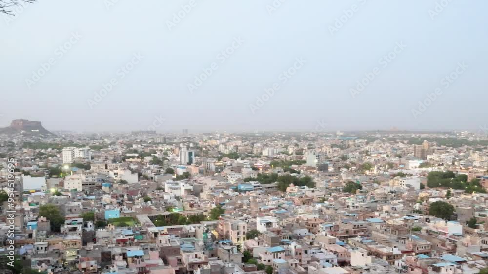 Crowded City view with concrete dense houses from Mountain Peak at Dusk Crowded City view with concrete dense houses from Mountain Peak at Dusk