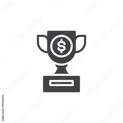 Trophy cup with dollar sign vector icon