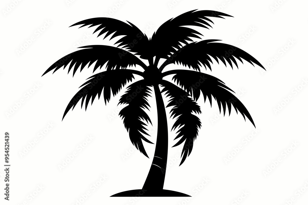 black silhouettes of a palm tree, palm tree svg, palm tree icon vector