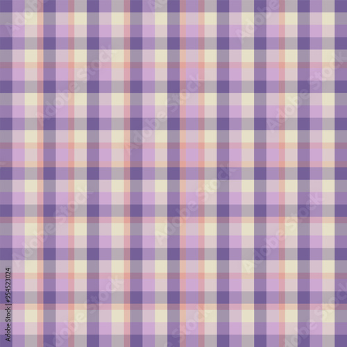 Seamless pattern of Scott fabrics. A gentle pastel plaid design that cozy and classic touch. This checkered pattern features soft, muted colors. Ideal for apparel, vintage-inspired or minimalist look.