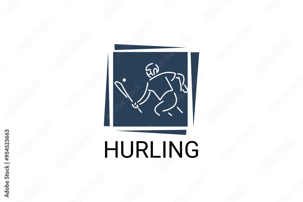 hurling sport vector line icon. an athlete playing hurling. sport pictogram, vector illustration. hurling sport vector line icon. an athlete playing hurling. sport pictogram, vector illustration.
