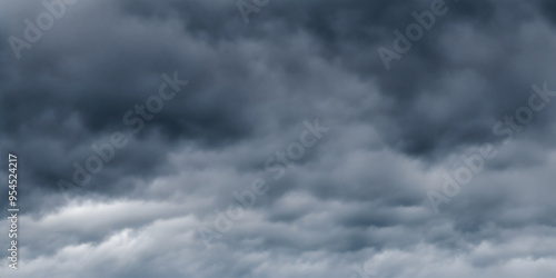 Dramatic autumn sky, stormy clouds in dark sky, vector background	