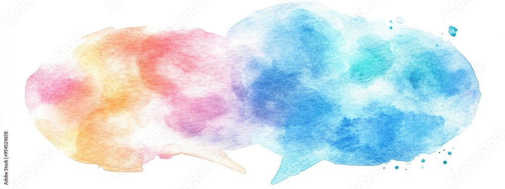 Watercolor illustration of a speech bubble Watercolor illustration of a speech bubble