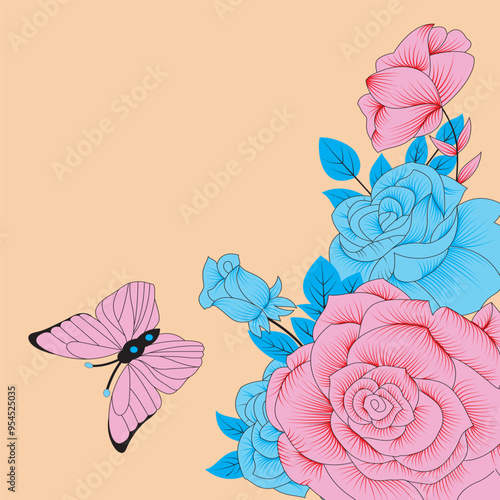 Print Scarp There is a butterfly that is flying over some flowers generative ai