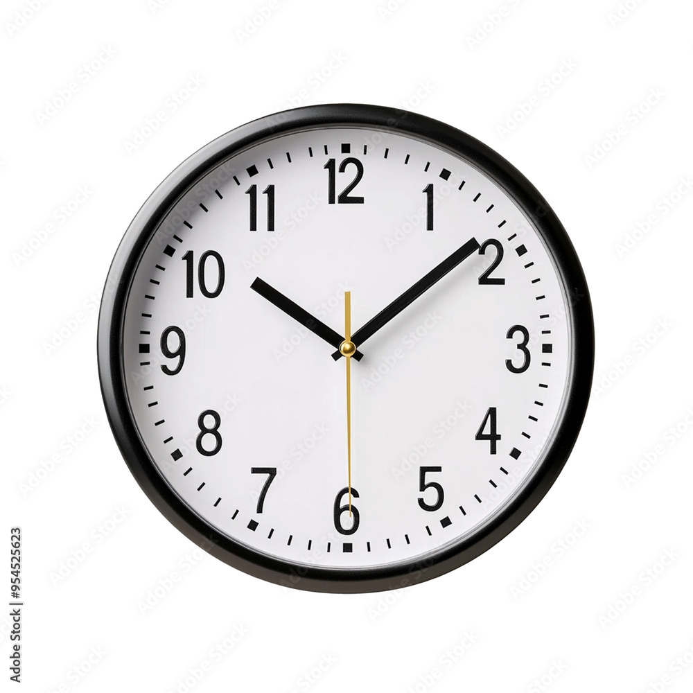 Analog wall clock isolated on transparent background Analog wall clock isolated on transparent background
