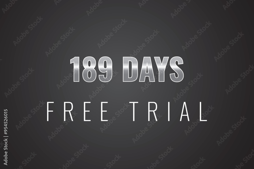 Fototapeta premium 189 day free trial banner design. 189 days free banner background 