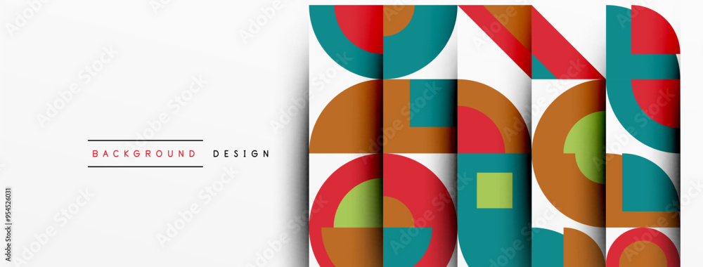 Obraz premium Geometric design abstract background - circles squares