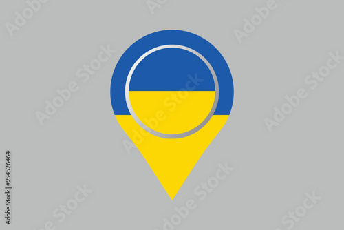 Free Download Ukraine flag with Ukraine location sign, Flag of Ukraine, Flag Ukraine vector, Ukrainian flag symbol, The color of the original, Stock vector illustration
 - GFXLoad