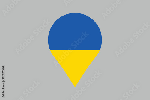 Free Download Ukraine flag with Ukraine location sign, Flag of Ukraine, Flag Ukraine vector, Ukrainian flag symbol, The color of the original, Stock vector illustration
 - GFXLoad
