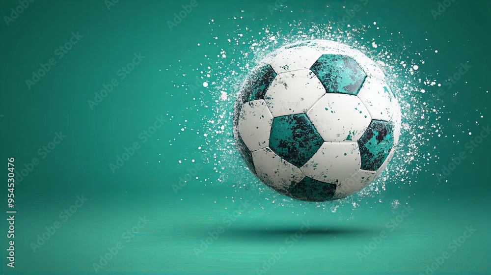 Fototapeta premium World Football Day globe with football design, celebrating global passion for football copy space