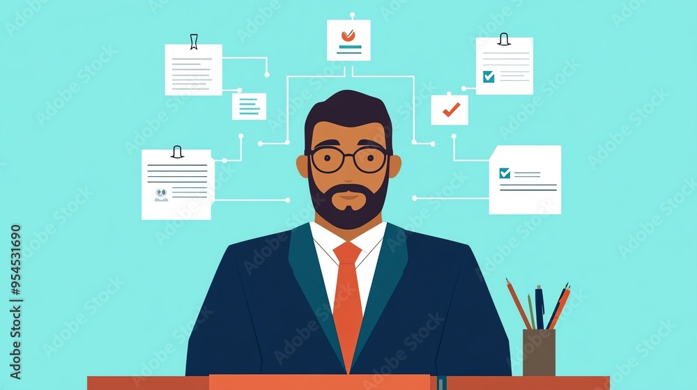 Business planning process steps on a flowchart, focus on business strategy and execution, professional workspace Business planning process steps on a flowchart, focus on business strategy and execution, professional workspace