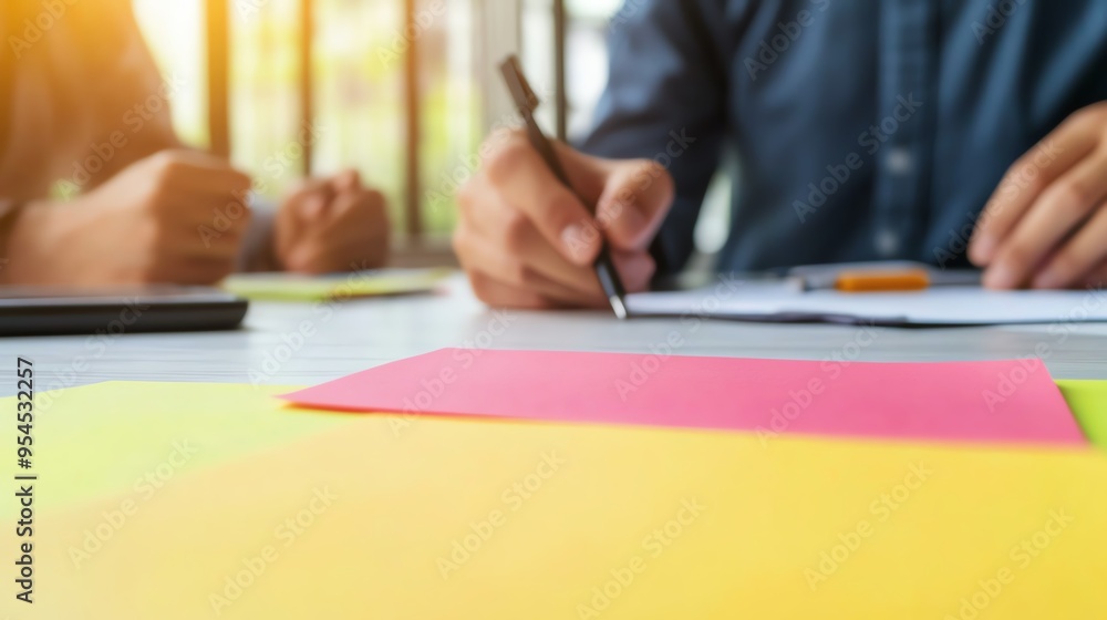 Business team brainstorming in a meeting, focus on business strategy and growth planning, collaborative environment Business team brainstorming in a meeting, focus on business strategy and growth planning, collaborative environment