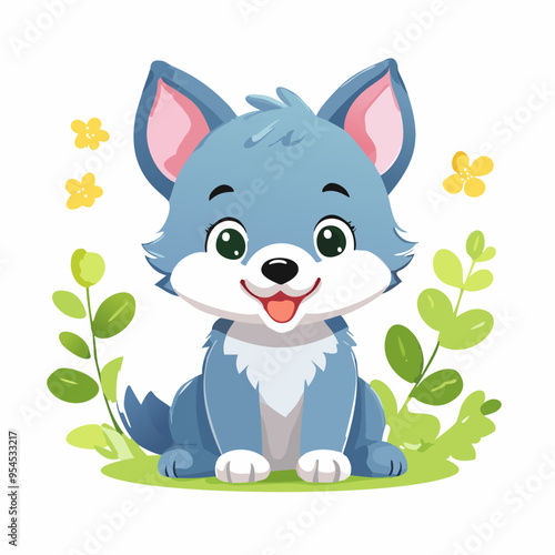 Wolf Cute Small Cartoon Baby Animal Character