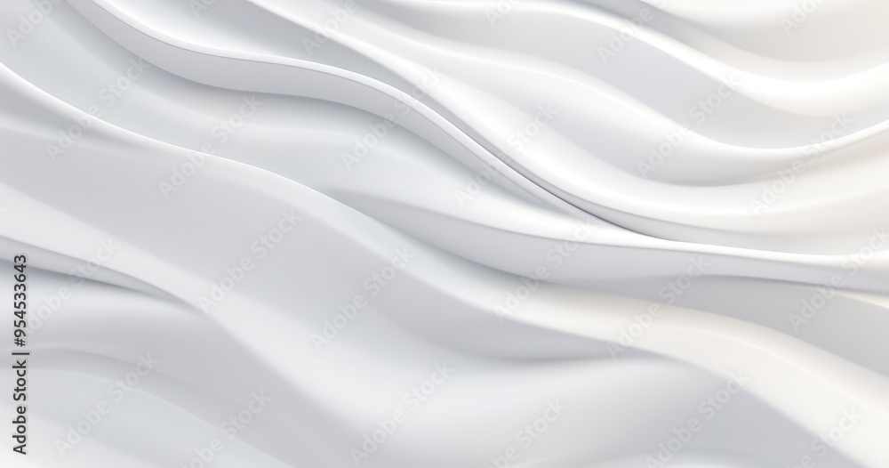 Fototapeta premium A smooth, flowing white surface with gentle curves, creating a sense of depth and texture.
