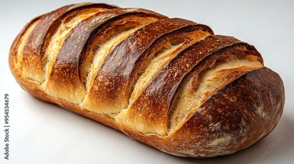 Freshly Baked Artisan Bread Loaf with Crusty Texture Freshly Baked Artisan Bread Loaf with Crusty Texture