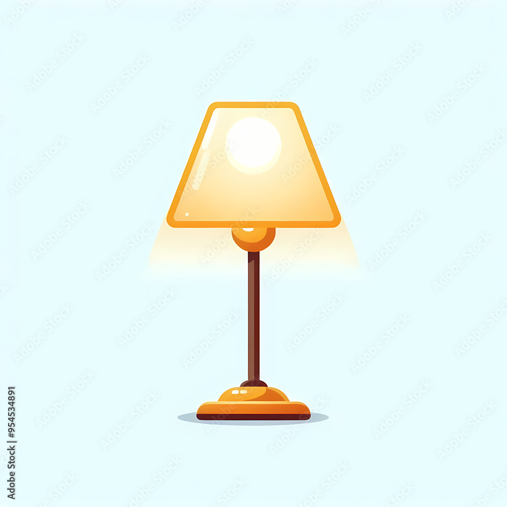 Minimalist Yellow Table Lamp Illustration Minimalist Yellow Table Lamp Illustration