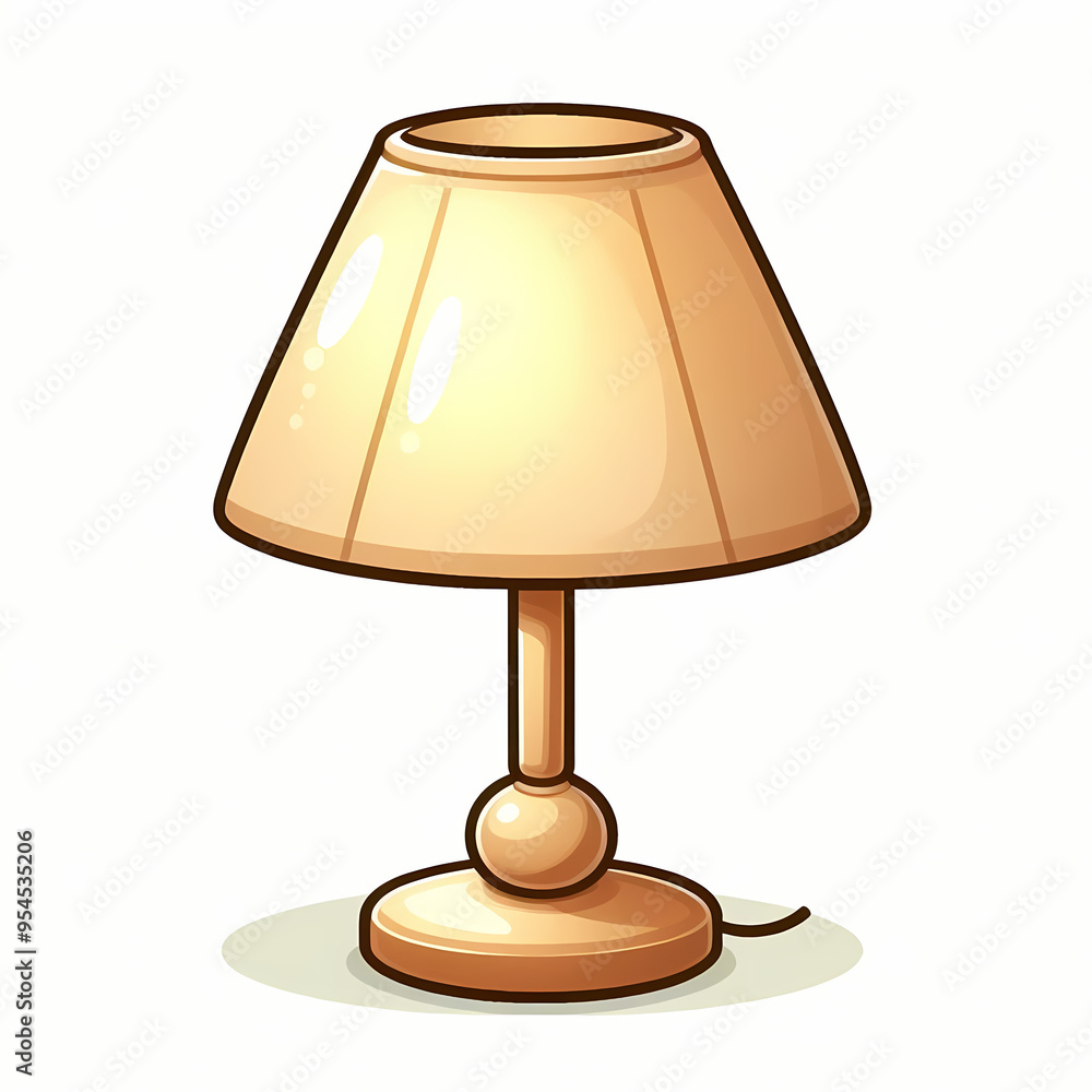 Simple Beige Table Lamp Illustration Simple Beige Table Lamp Illustration