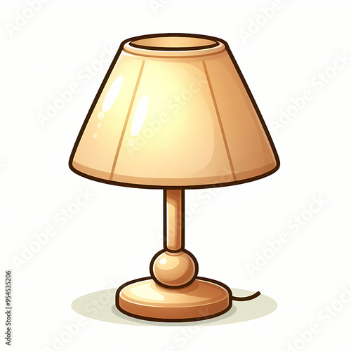 Simple Beige Table Lamp Illustration