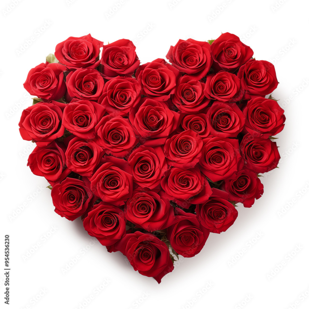 heart made of red roses isolated on a white background. Valentine's Day heart made of red roses isolated on a white background. Valentine's Day