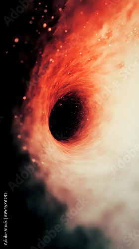 A swirling nebula with a black hole at the center. photo