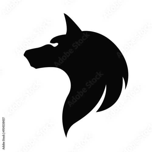 Fox face logo, wolf face logo, Vector illustration, 