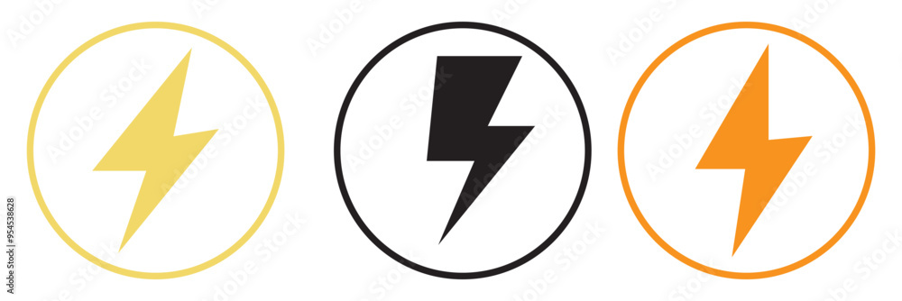 Lightning icon set. electric icon vector. power icon. energy sign Lightning icon set. electric icon vector. power icon. energy sign