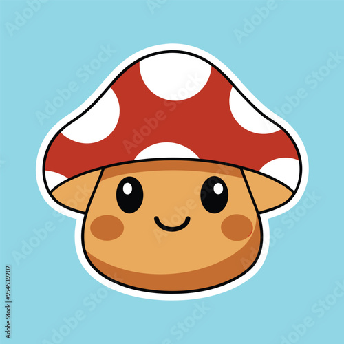 cute kawaii mushroom sticker