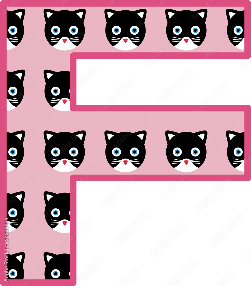 Initial F cat name, Pattern with cats, Name Cat, pink, funny cat, funny, cat lovers, cat illustration, cat design, lovely, black cat, cute cat, cute, initial name, initial cat name, initial alphabet n Initial F cat name, Pattern with cats, Name Cat, pink, funny cat, funny, cat lovers, cat illustration, cat design, lovely, black cat, cute cat, cute, initial name, initial cat name, initial alphabet n