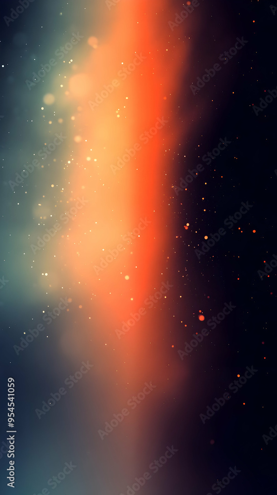 Abstract background with a dark blue, orange, and red gradient and light bokeh. Abstract background with a dark blue, orange, and red gradient and light bokeh.