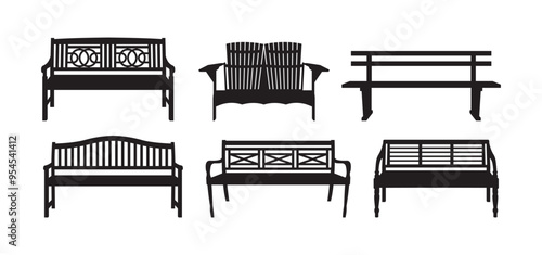 garden chair long silhouette vector design