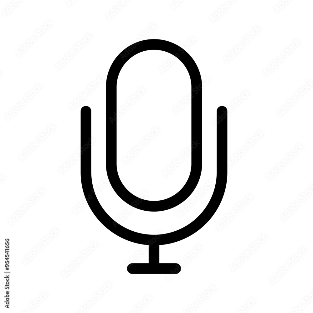 Microphone, linear style icon. Represents a microphone for recording or speaking. Editable stroke width Microphone, linear style icon. Represents a microphone for recording or speaking. Editable stroke width