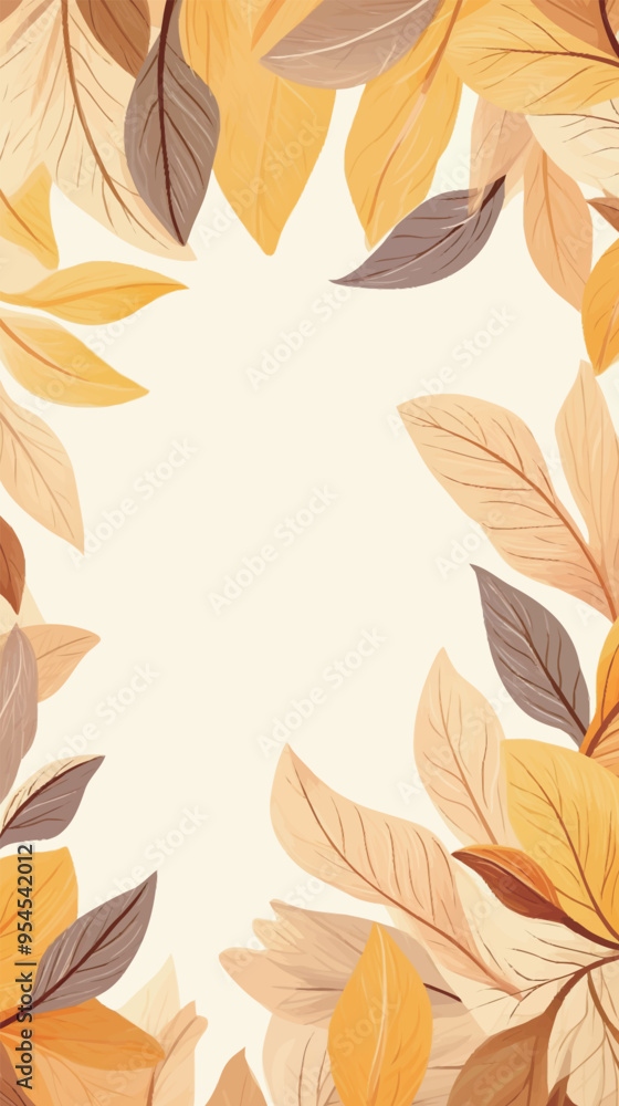 Obraz premium Vector foliage pattern frame