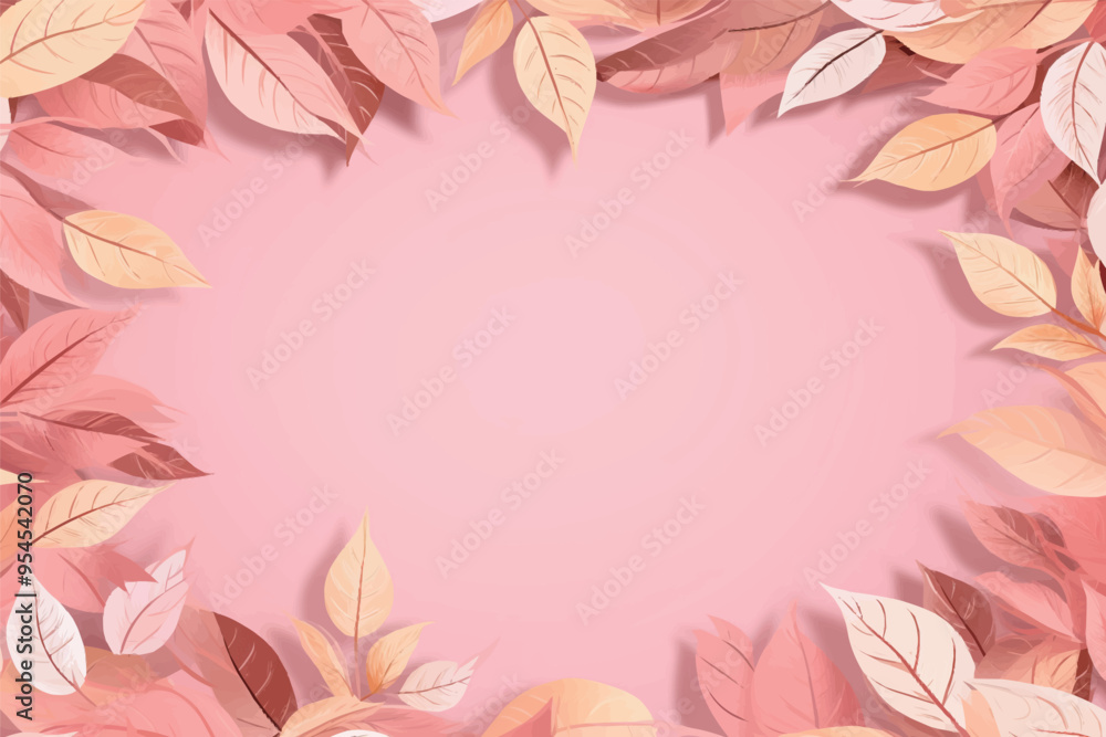 Obraz premium Vector foliage pattern frame