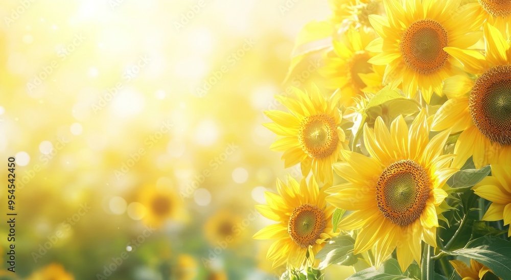 Fototapeta premium Sunflowers in a Field of Gold