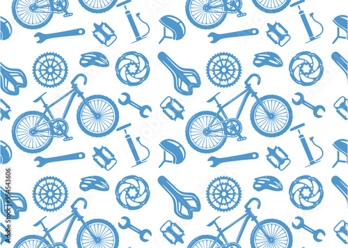 bicycle and equipment pattern vector design white background