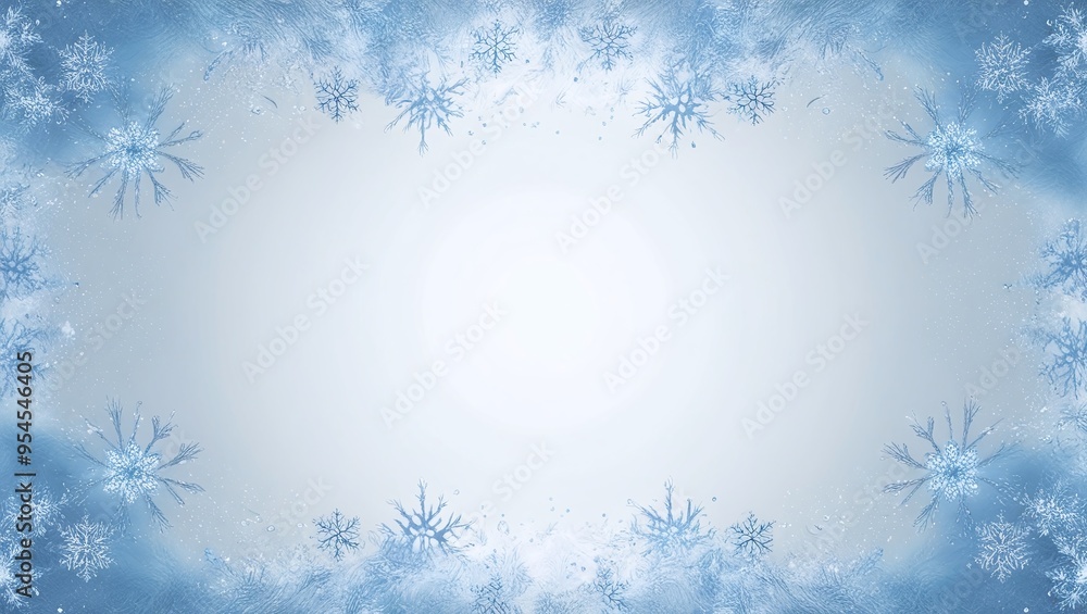 Abstract blue winter background with snowflakes and frost, perfect for Christmas card design Abstract blue winter background with snowflakes and frost, perfect for Christmas card design