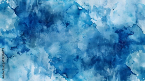 Abstract blue watercolor background texture