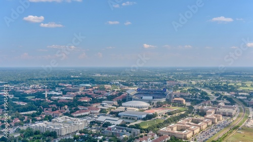 Aerial view of Tiger Stadium in Baton Rouge, Louisiana