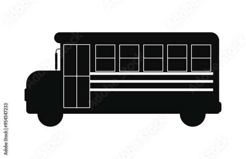 school bus black silhouette