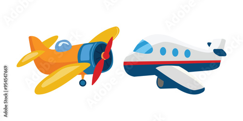plane cartoon flat design